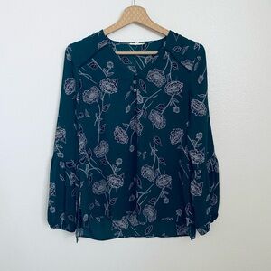 Maurices Dark Teal Floral Blouse